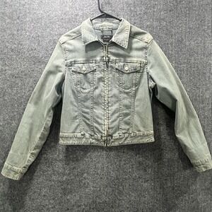 Indigo Palms Womens Zip Up Jean Jacket Blue Denim Size Large